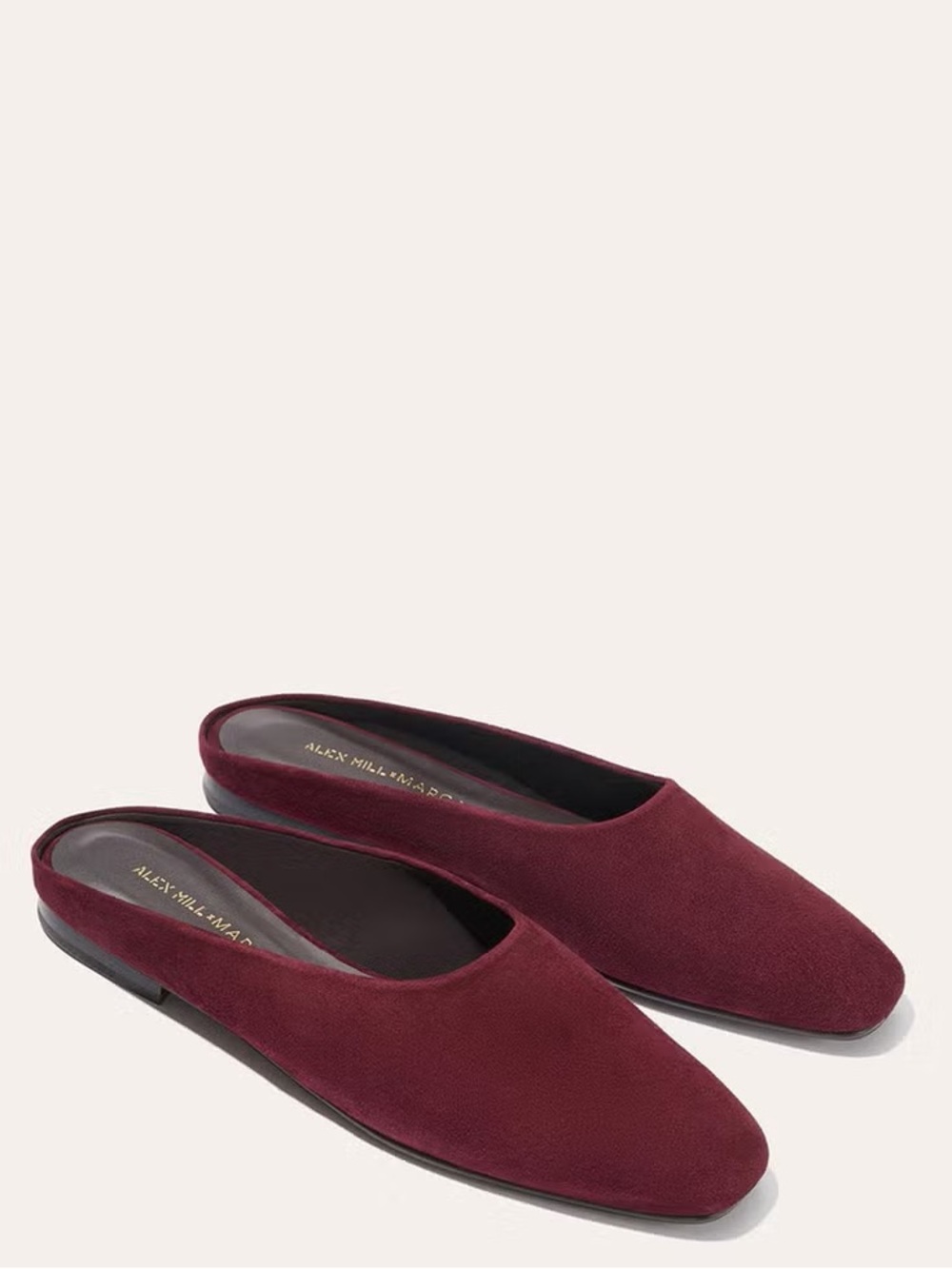 Alex Mill x Margaux Clara Suede Mule Flats Burgundy Size 35 M GUC